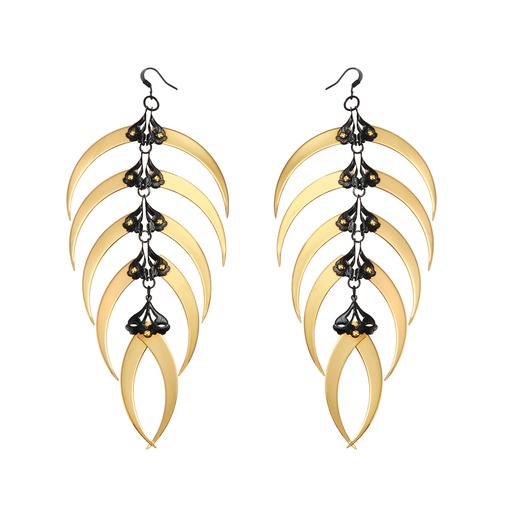 Gold Rattlesnake Chandelier Earrings 