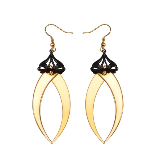 Blind Bite Gold Drop Earrings 