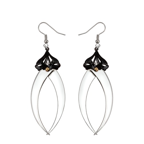 Blind Bite Silver Drop Earrings