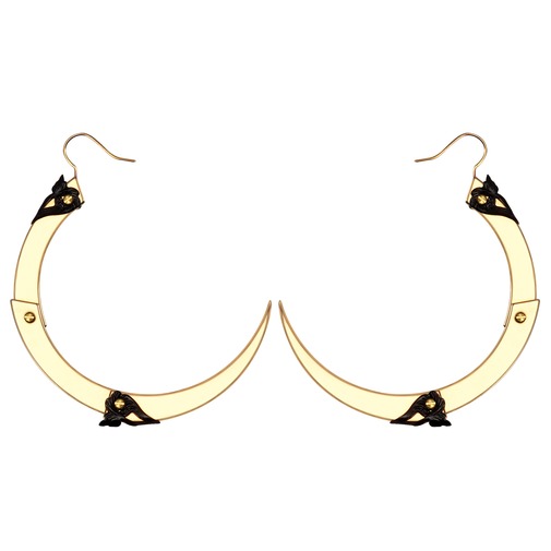 Rose Thorn Medium Gold Hoop Earrings 