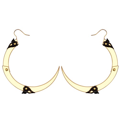 Rose Thorn Medium Gold Hoop Earrings 