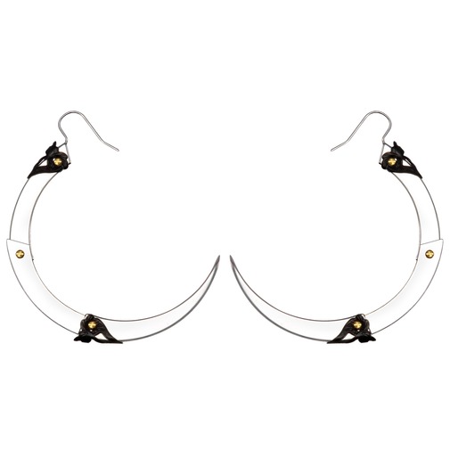 Rose Thorn Medium Silver Hoop Earrings