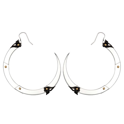 Rose Thorn Large Silver Hoop Earrings