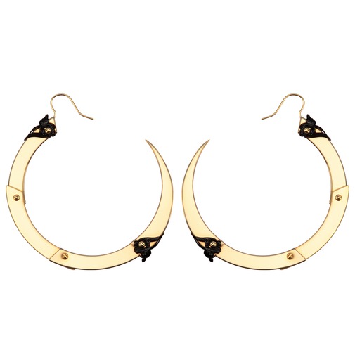 Rose Thorn Large Gold Hoop Earrings