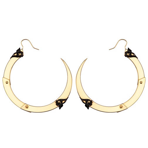 Rose Thorn Large Gold Hoop Earrings