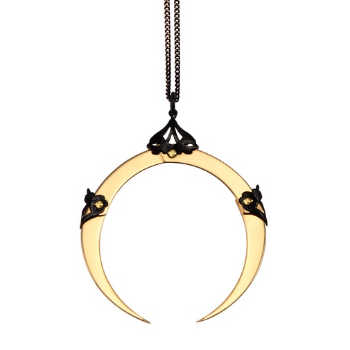 Full Moon Large Gold Pendant