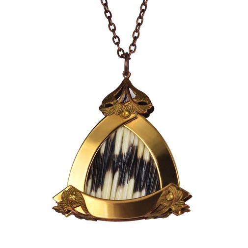 Large Gold Triangle Porcupine Fakir Pendant