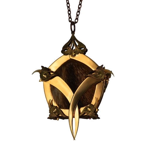 Gold Pentagon Cage Vixen Queen Medallion  