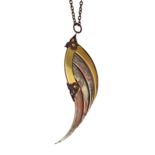 Large Patina Blade Wing Pendant