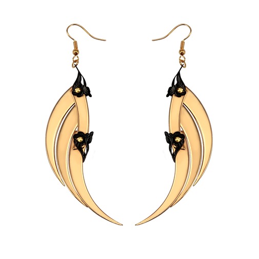 Medium Gold Blade Wings Earrings