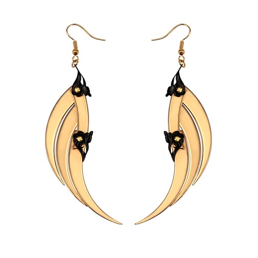 Medium Gold Blade Wings Earrings