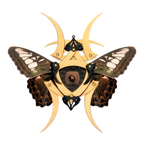 Gold Butterfly Shuriken Brooch