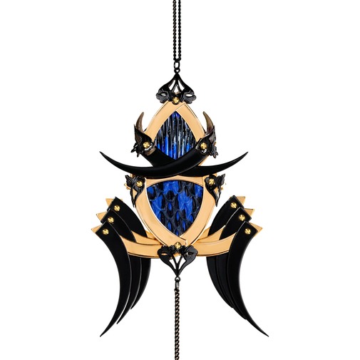Gold and Black Jorogumo Blue Python Necklace