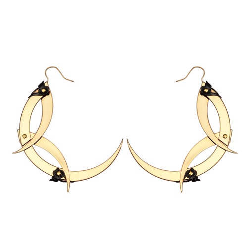 Thistle Thorns Medium Gold Hoop Earrings