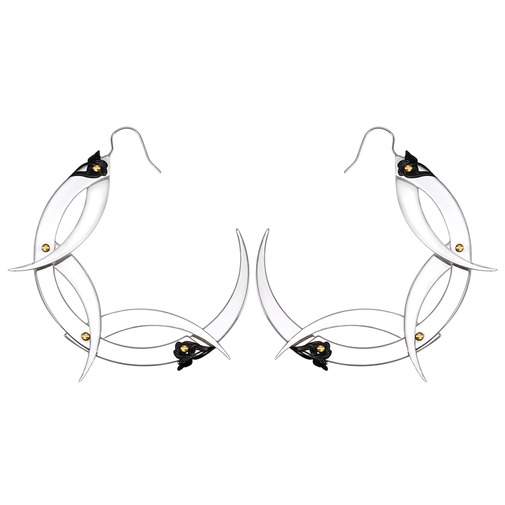 Thistle Wreath Large Silver Hoop Earrings