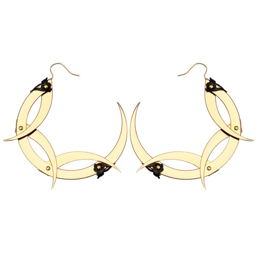 Thistle Wreath Large Gold Hoop Earrings