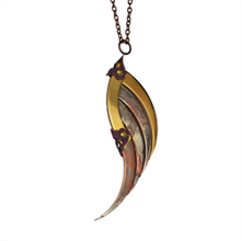 Large Patina Blade Wing Pendant