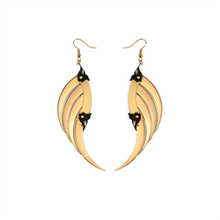 Large Gold Blade Wings Earrings