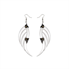 Large Silver Blade Wings Earrings