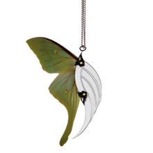 Luna Moth Large Silver Blade Wing Pendant 