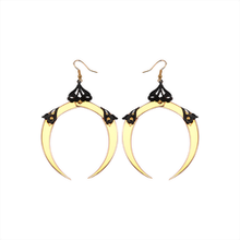 Full Moon Medium Gold Dangle Earrings