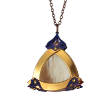 Large Gold Triangle Beige Deer King Pendant