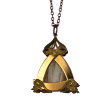 Small Gold Triangle Beige Deer King Pendant