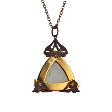 Small Gold Triangle White Deer King Pendant