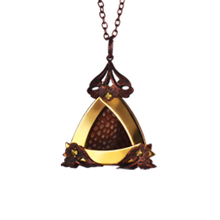 Small Gold Triangle Lizard Skin Pendant