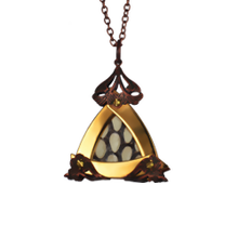 Small Gold Triangle Cobra Skin Pendant