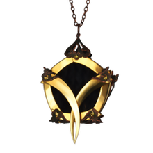 Gold Pentagon Cage Black Horsehair Medallion