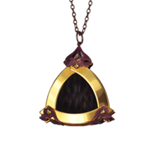 Large Gold Triangle Cognac Horsehair Pendant