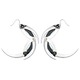 Small Silver and Black Dragon Moon Hoop Earrings