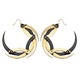 Medium Gold and Black Dragon Moon Hoop Earrings 