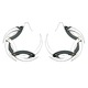 Medium Silver and Black Dragon Moon Hoop Earrings