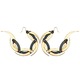Large Gold and Black Dragon Moon Hoop Earrings