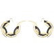Large Gold and Black Dragon Moon Hoop Earrings