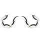 Large Silver and Black Dragon Moon Hoop Earrings