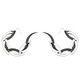 Large Silver and Black Dragon Moon Hoop Earrings