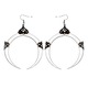 Full Moon Large Silver Dangle Earrings