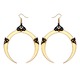 Full Moon Large Gold Dangle Earrings