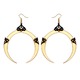 Full Moon Large Gold Dangle Earrings