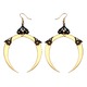 Full Moon Medium Gold Dangle Earrings