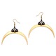 Crescent Moon Gold Dangle Earrings 