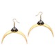 Crescent Moon Gold Dangle Earrings 