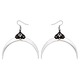 Crescent Moon Silver Dangle Earrings