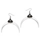 Crescent Moon Silver Dangle Earrings