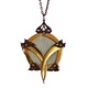 Gold Pentagon White Deer Cage Medallion