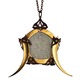 Gold Pentagon White Deer Cage Medallion