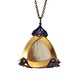 Large Gold Triangle Beige Deer King Pendant